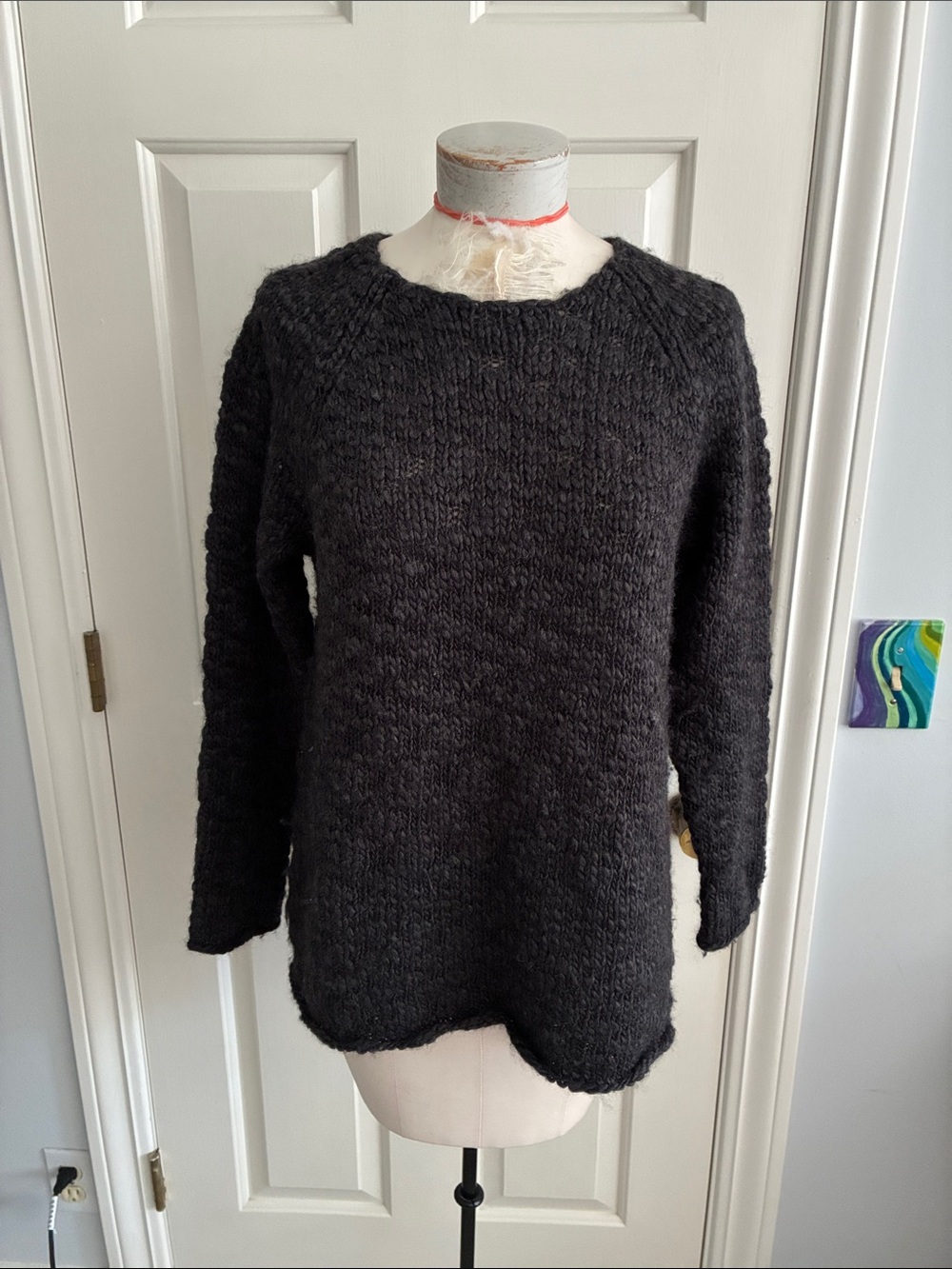 Just a big chunky gray sweater